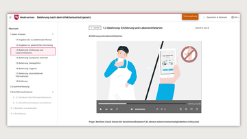 Screenshot aus dem EfA-Onlinedienst Infektionsschutzbelehrung IFSB-Online