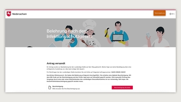 Screenshot aus dem EfA-Onlinedienst Infektionsschutzbelehrung IFSB-Online