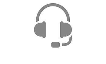 Das Icon zeigt ein graues Headset auf weißem Hintergrund.